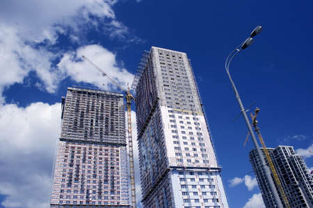 Modern building on the blue sky