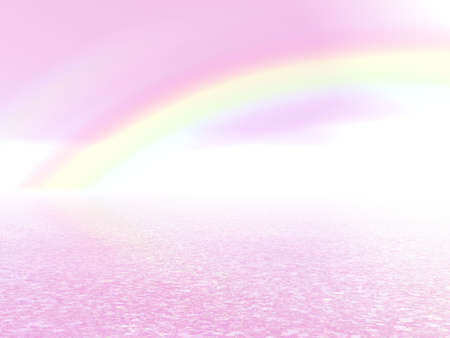 Rainbow over a seaの写真素材