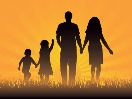 Friendly familyのイラスト素材