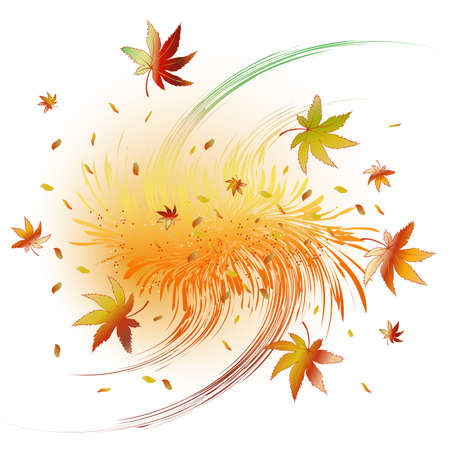 Swirl of colorful autumn leavesのイラスト素材