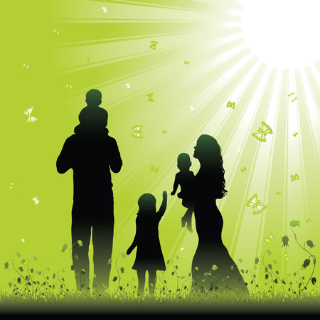 Friendly familyのイラスト素材