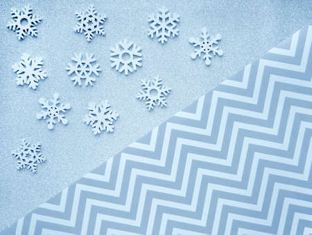 Christmas background with geometric lines and snowflakes. Monochrome. Space for text