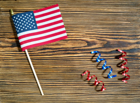 Happy July 4 is Americas Independence Day, national state patriotic holiday. US Flag. Memorial Day. Veterans Day.の写真素材