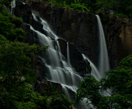 Waterfall in the forest at Kanchanaburi province, Thailand