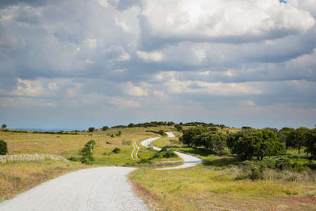 A curved path across the field near to Madrid