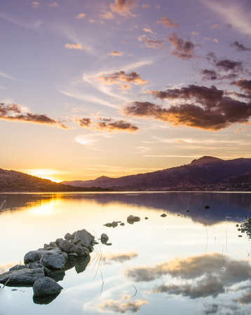  reservoir near to Madridの写真素材