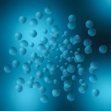 Abstract background in blue color with bubbles.Transparent bubbles on a blue background