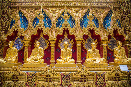 Famous Monk statues are located inside a beautiful temple のeditorial素材