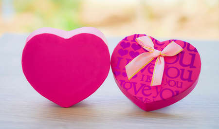 Pink Gift box Heart-shaped For Valentine's Dayの写真素材