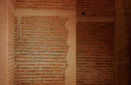 Brick wall background or texture.Old vintage brick wallの写真素材