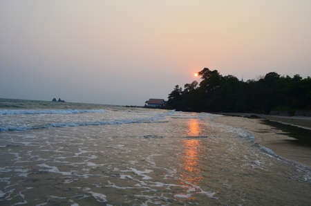 A view of the sea eveningの写真素材