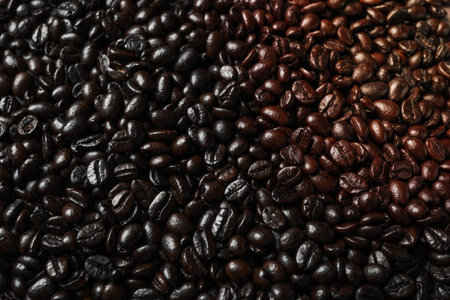 Fresh coffee beans seed, texture background, full wallpaper.
