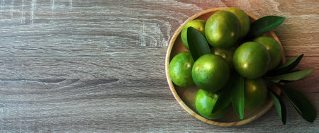 Lime placed on a wooden plate