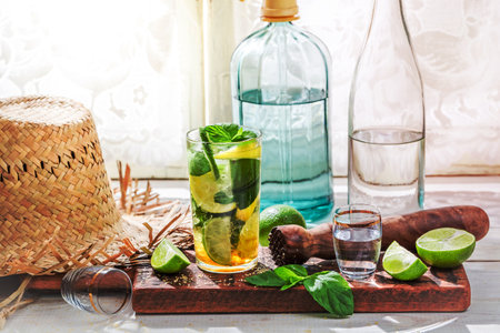 Cold mojito in glassの写真素材