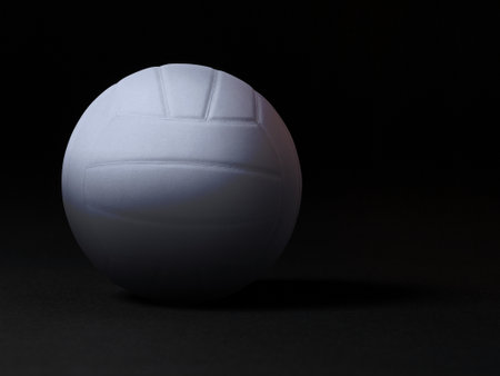 Volleyball on black backgroundの写真素材