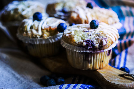 Blueberry muffinsの写真素材