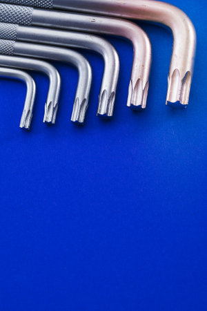 hexagon keys copyspaceの写真素材