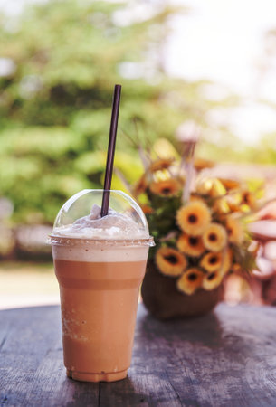 Ice coffee smoothie flavor is sweet and cool.の写真素材