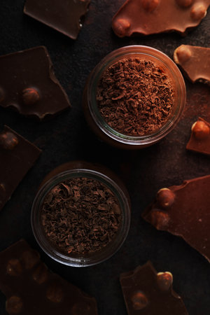 Concept of delicious and sweet food - chocolate mousseの写真素材