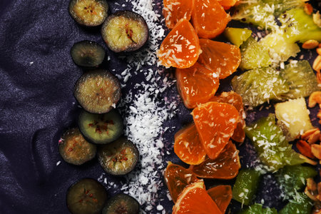 Acai smoothie, concept of tasty healthy breakfastの写真素材