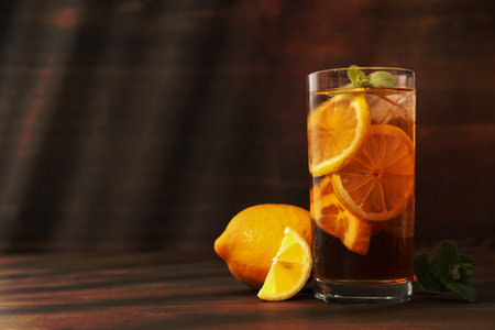 Ice tea drink for refreshing in hot summer weatherの写真素材