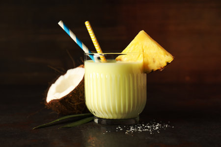 Fresh summer cocktail - Pina colada, fresh summer drink concept