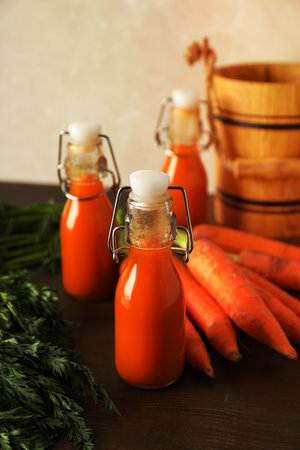 Concept of healthy nutrition and diet with Carrot juiceの写真素材