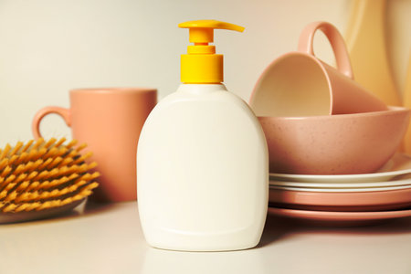 Detergent, accessories for dish washing and cleaningの写真素材