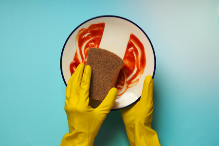 Detergent, accessories for dish washing and cleaningの写真素材