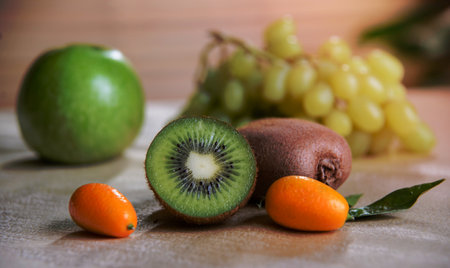 Set of different fresh fruitsの写真素材