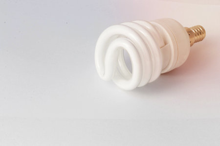 energy saving bulb on white background close-upの写真素材