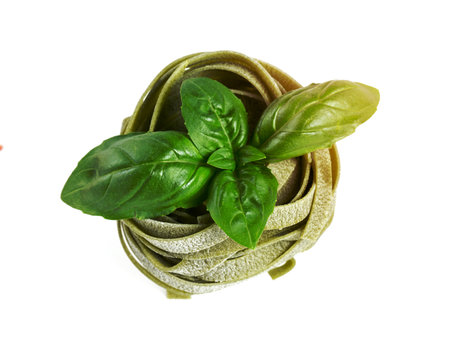 italian pasta tagliatelle isolated on whiteの写真素材