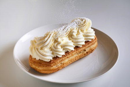an eclair with buttercream