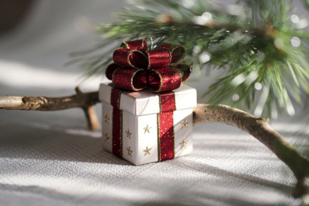 A close-up photograph of a Christmas ornamentの写真素材