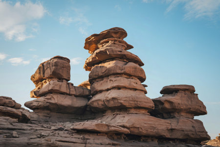 a large rock formation with multiple rocks of various shapes and sizesの写真素材