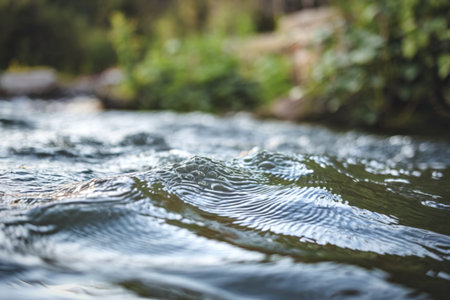 A close-up photo of a wavy water surface