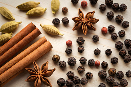 A photograph of a collection of dry spices