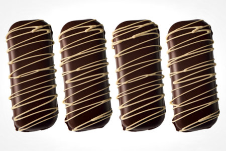 A photo of chocolate-covered long, slender bars
