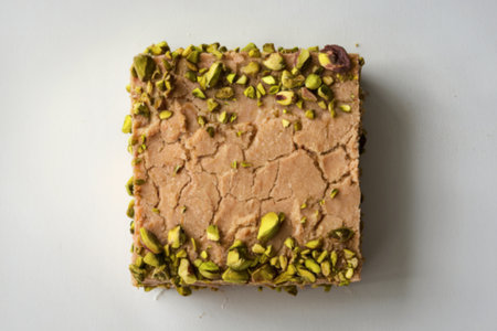 A photo of a piece of sweet halvaの写真素材