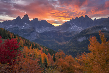 landscape photograph capturing towering mountain peaks