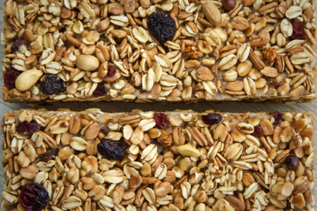 A photo of rectangular granola barsの写真素材