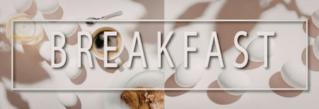 A visually appealing breakfast setup with a variety of food itemsの写真素材