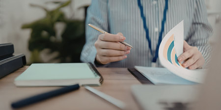 Businessman analyzing data in office