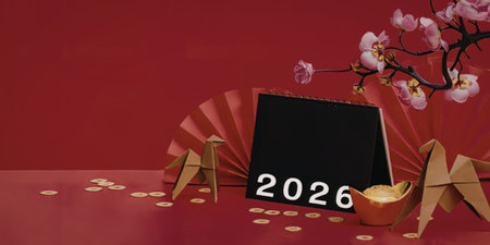 Chinese new year decoration with 2026 sign
