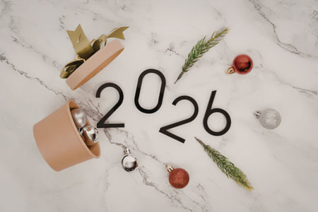 New year celebration with ornaments