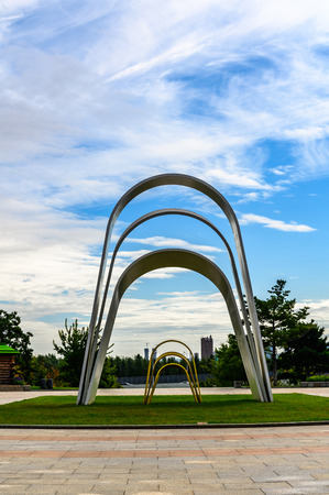 China Changchun World Sculpture Garden Landscapeのeditorial素材