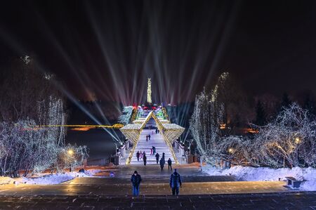 Nnight view of Changchun Spring Festival ice and snow sculpture eventのeditorial素材