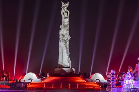 Nnight view of Changchun Spring Festival ice and snow sculpture event