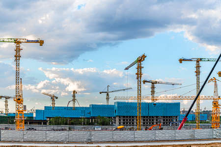 Construction and expansion of the construction site scene in Changchun New District, Chinaのeditorial素材