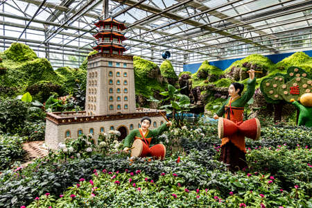 Scene of the plant exhibition area of the 19th China Changchun International Agriculture, Food Expo (Trade)のeditorial素材